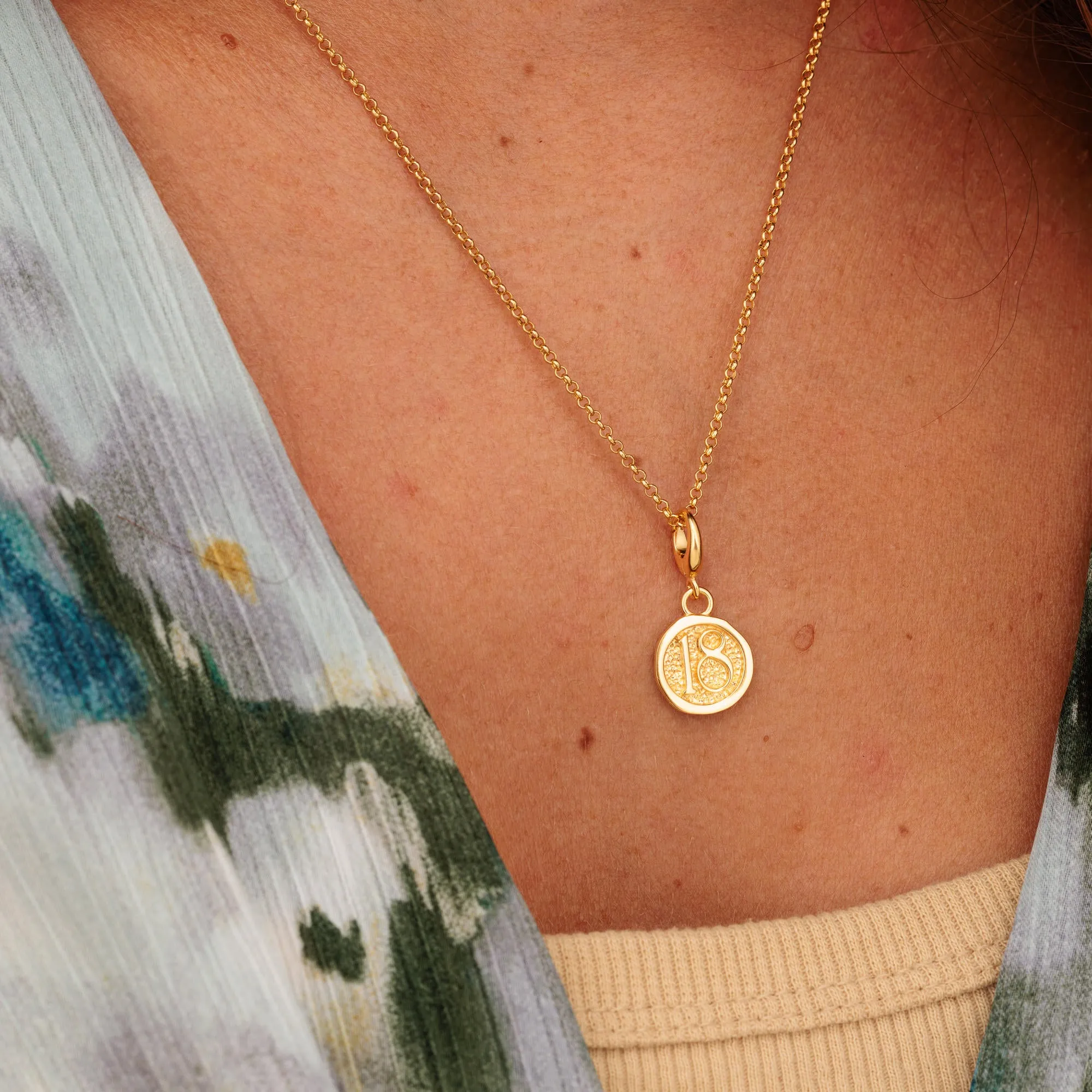 Gold 18th Birthday Charm Necklace sold by Lily Charmed product image thumbnail 2