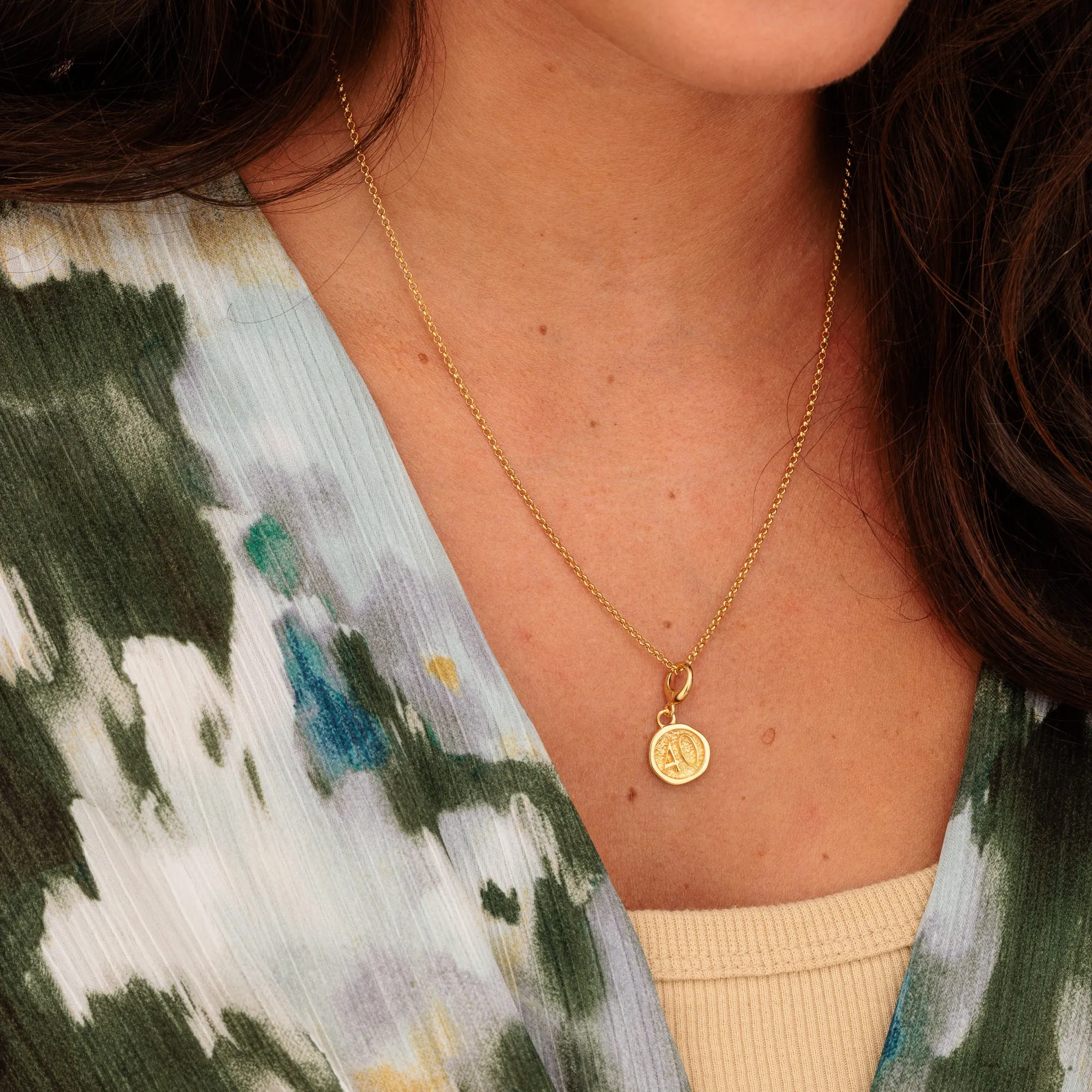 Gold 40th Birthday Charm Necklace sold by Lily Charmed product image thumbnail 3