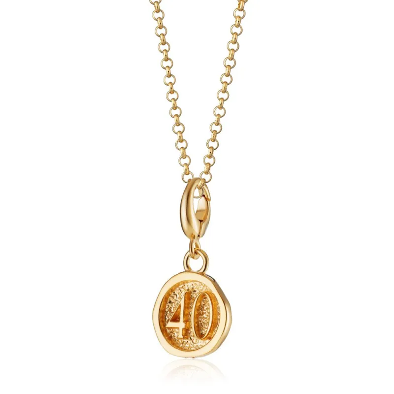 Gold 40th Birthday Charm Necklace made by Lily Charmed