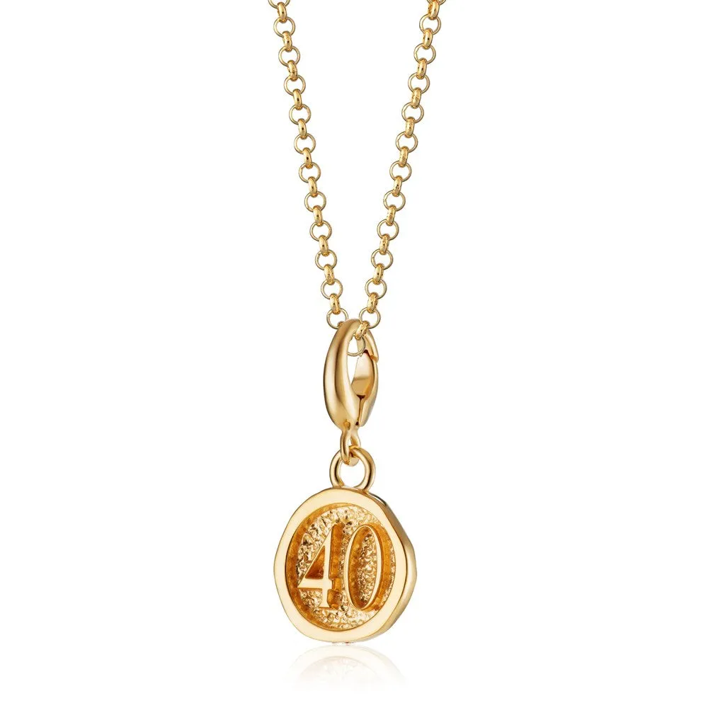 Gold 40th Birthday Charm Necklace sold by Lily Charmed