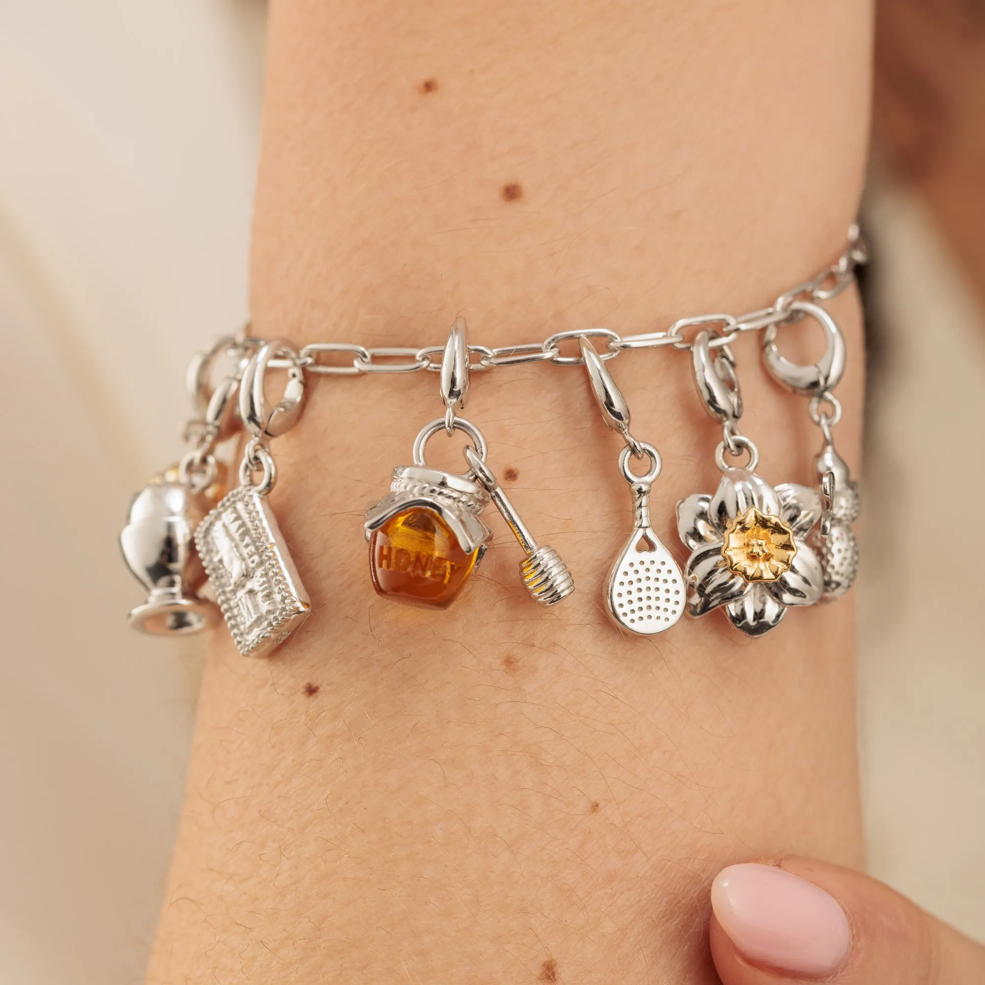 Silver Daffodil Flower Charm sold by Lily Charmed product image thumbnail 4