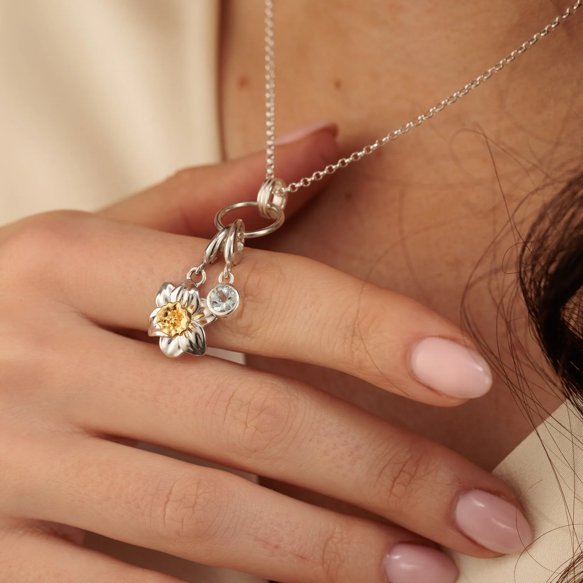 Silver Daffodil Flower Charm sold by Lily Charmed product image thumbnail 2