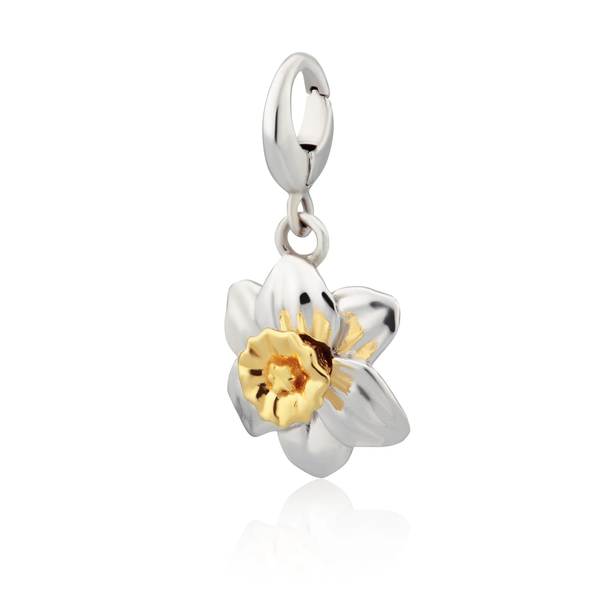 Silver Daffodil Flower Charm sold by Lily Charmed