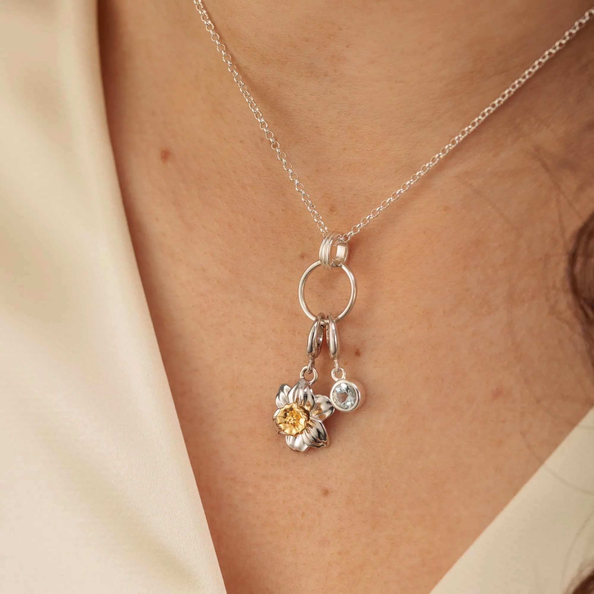 Silver Daffodil Flower Charm sold by Lily Charmed product image thumbnail 5