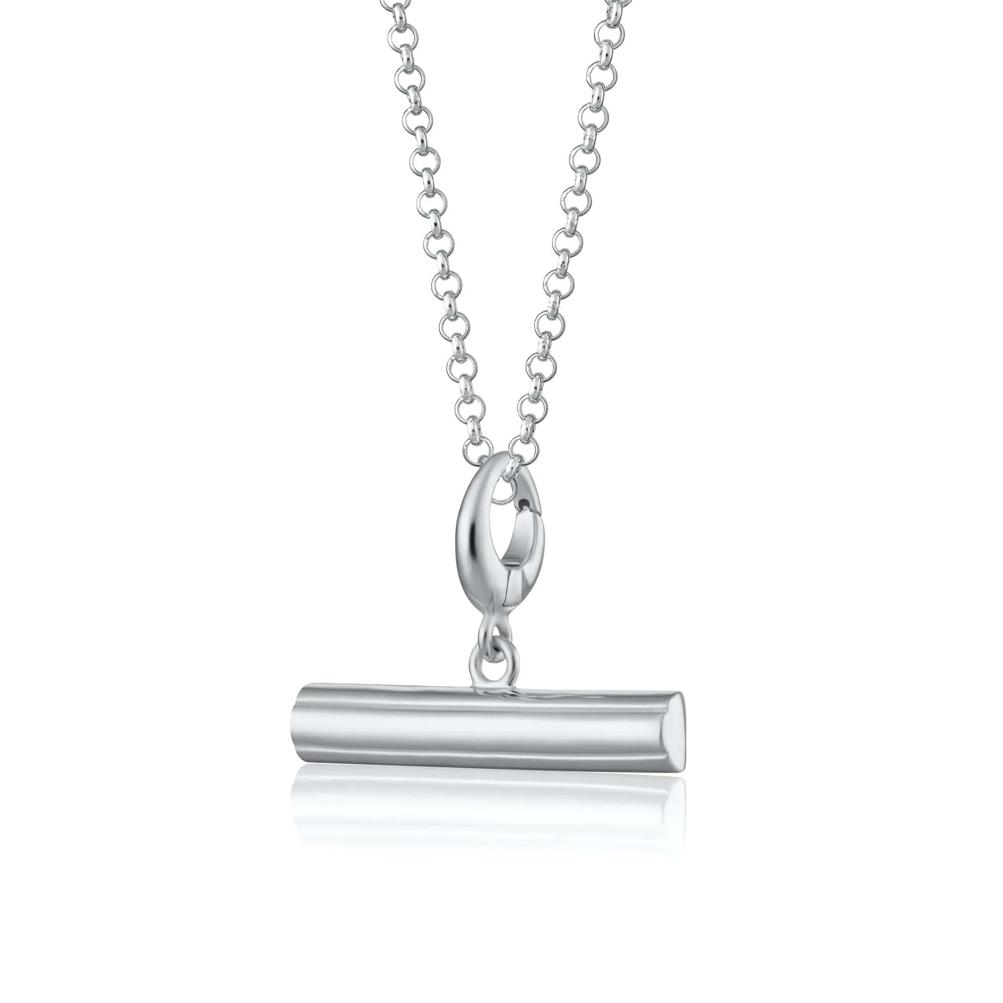 Silver T Bar Charm Necklace sold by Lily Charmed