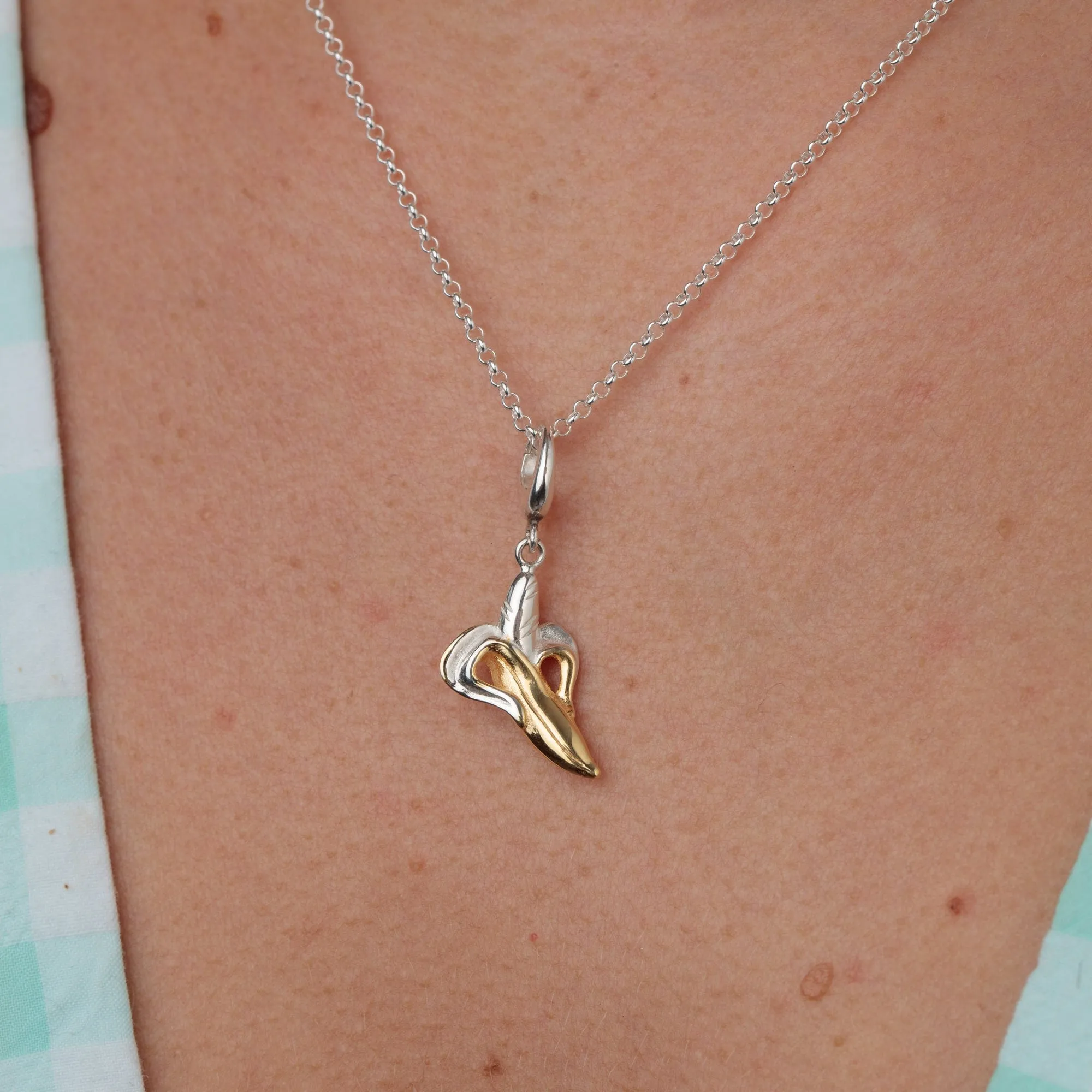 Silver Banana Charm Necklace sold by Lily Charmed product image thumbnail 3