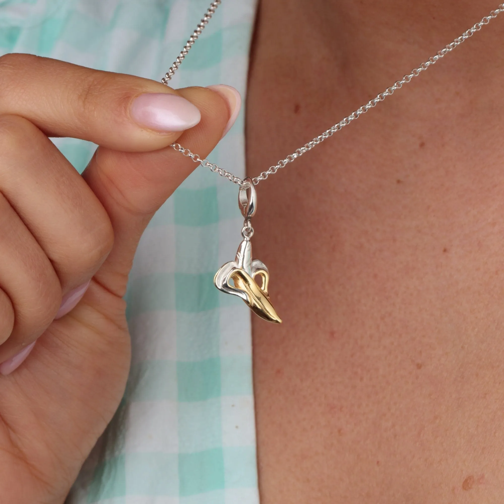 Silver Banana Charm Necklace sold by Lily Charmed product image thumbnail 2