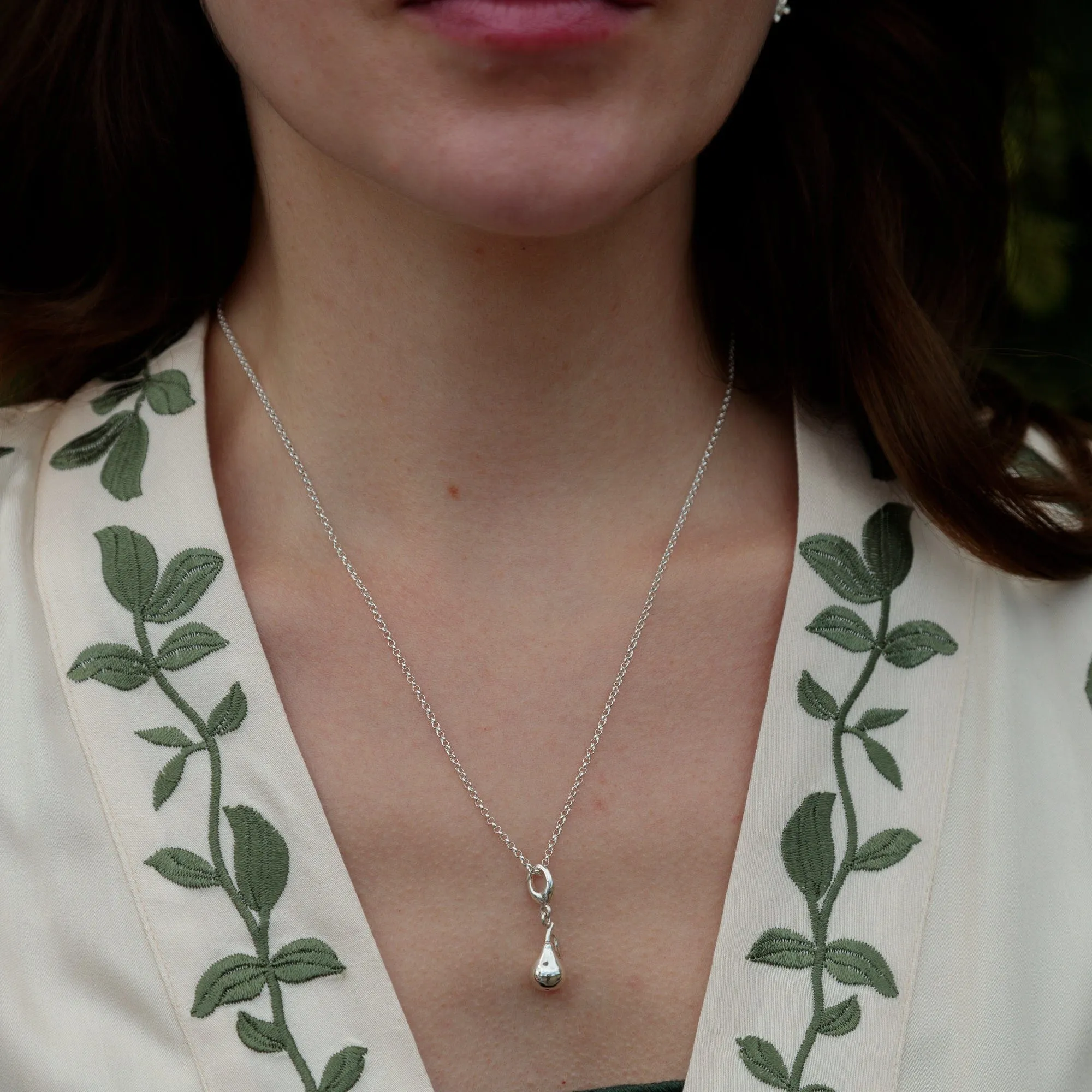Silver Pear Fruit Charm Necklace sold by Lily Charmed product image thumbnail 3