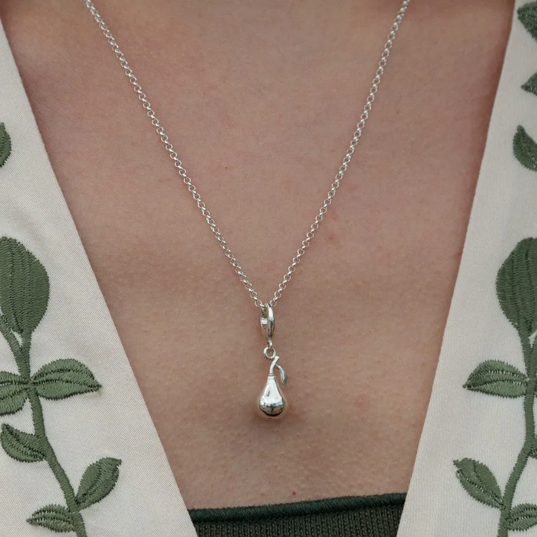 Silver Pear Fruit Charm Necklace sold by Lily Charmed product image thumbnail 2
