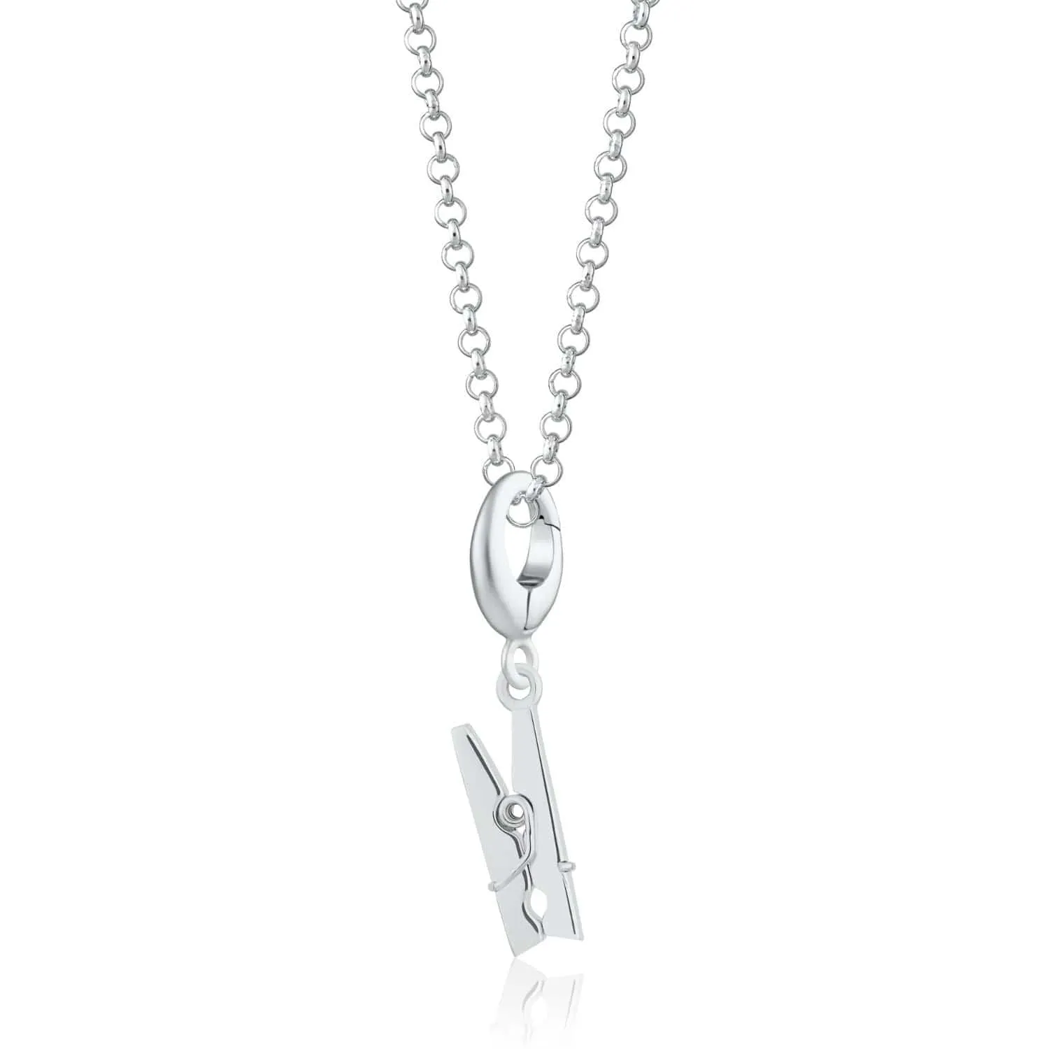 Silver Clothes Peg Charm Necklace sold by Lily Charmed