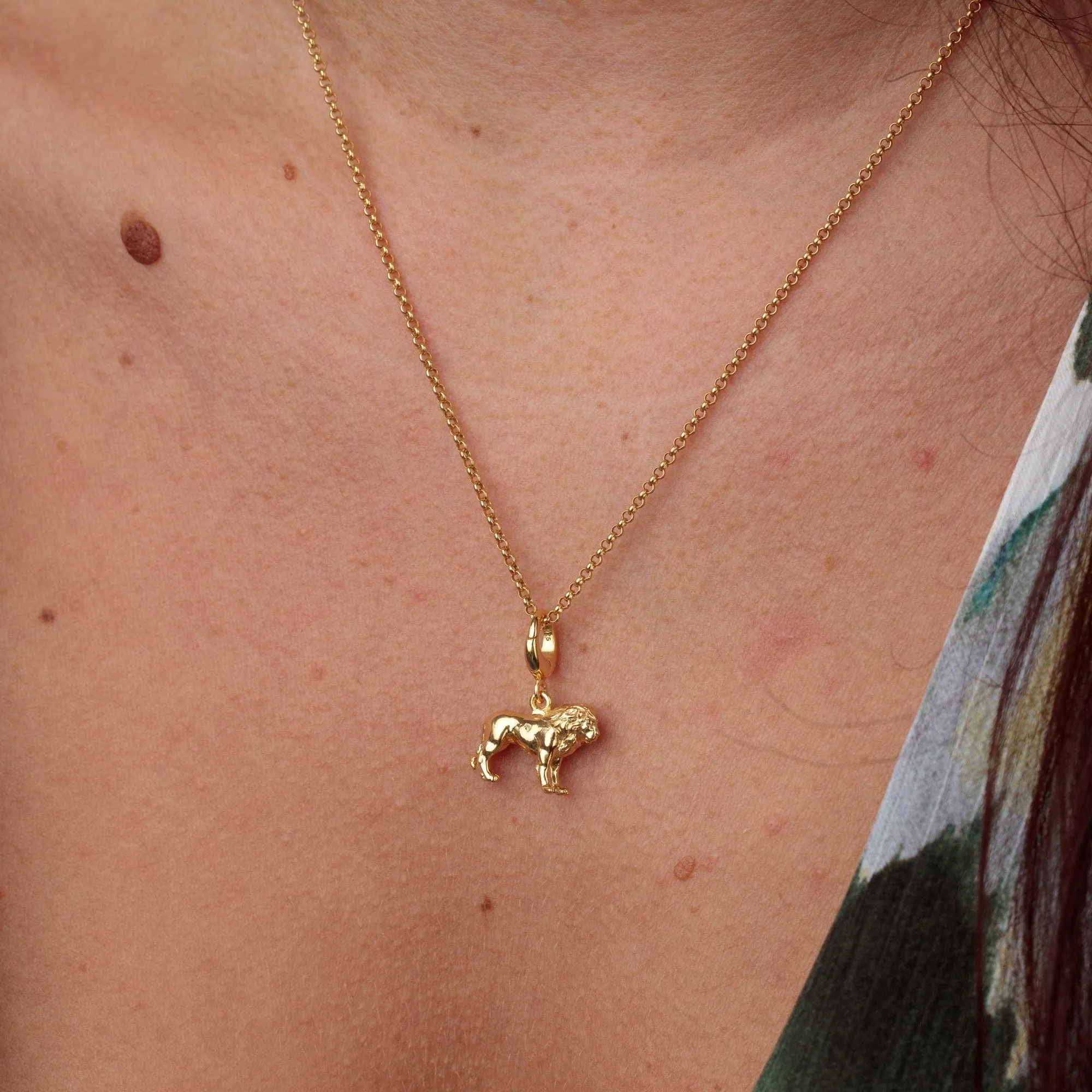 Gold Lion Charm Necklace sold by Lily Charmed product image thumbnail 3