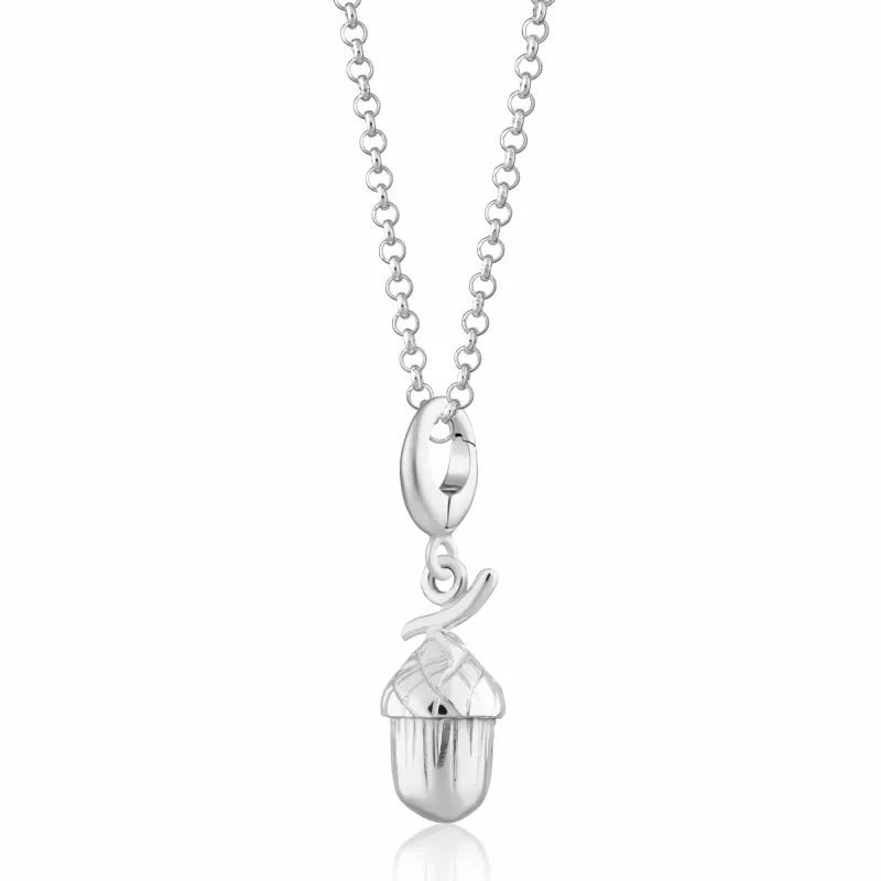 Silver Acorn Charm Necklace made by Lily Charmed