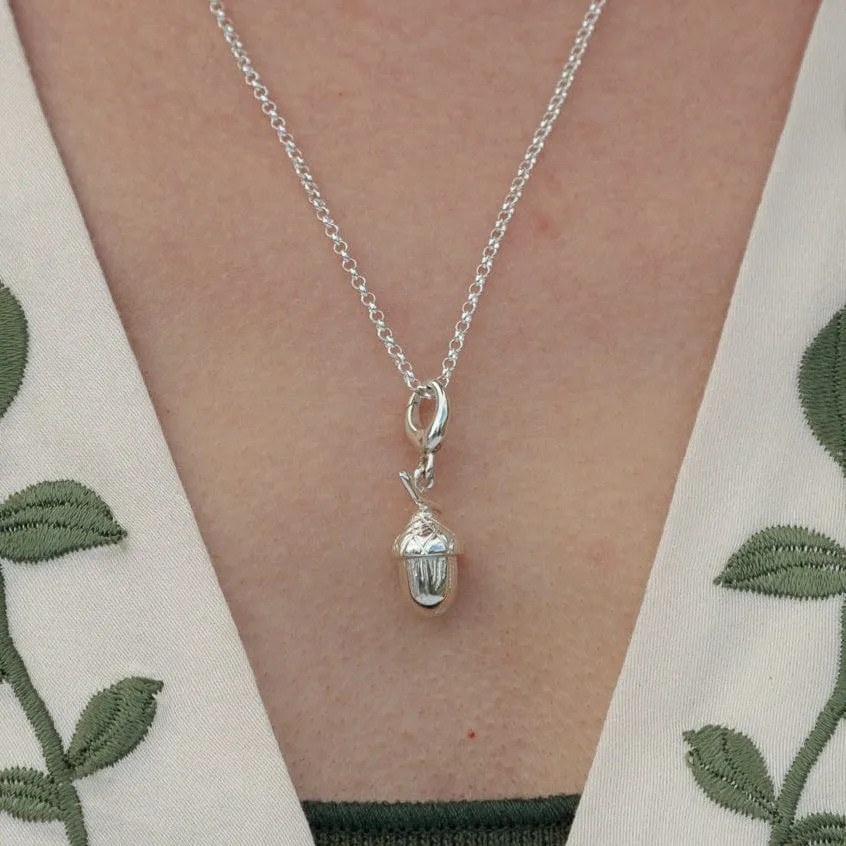 Silver Acorn Charm Necklace sold by Lily Charmed product image thumbnail 2