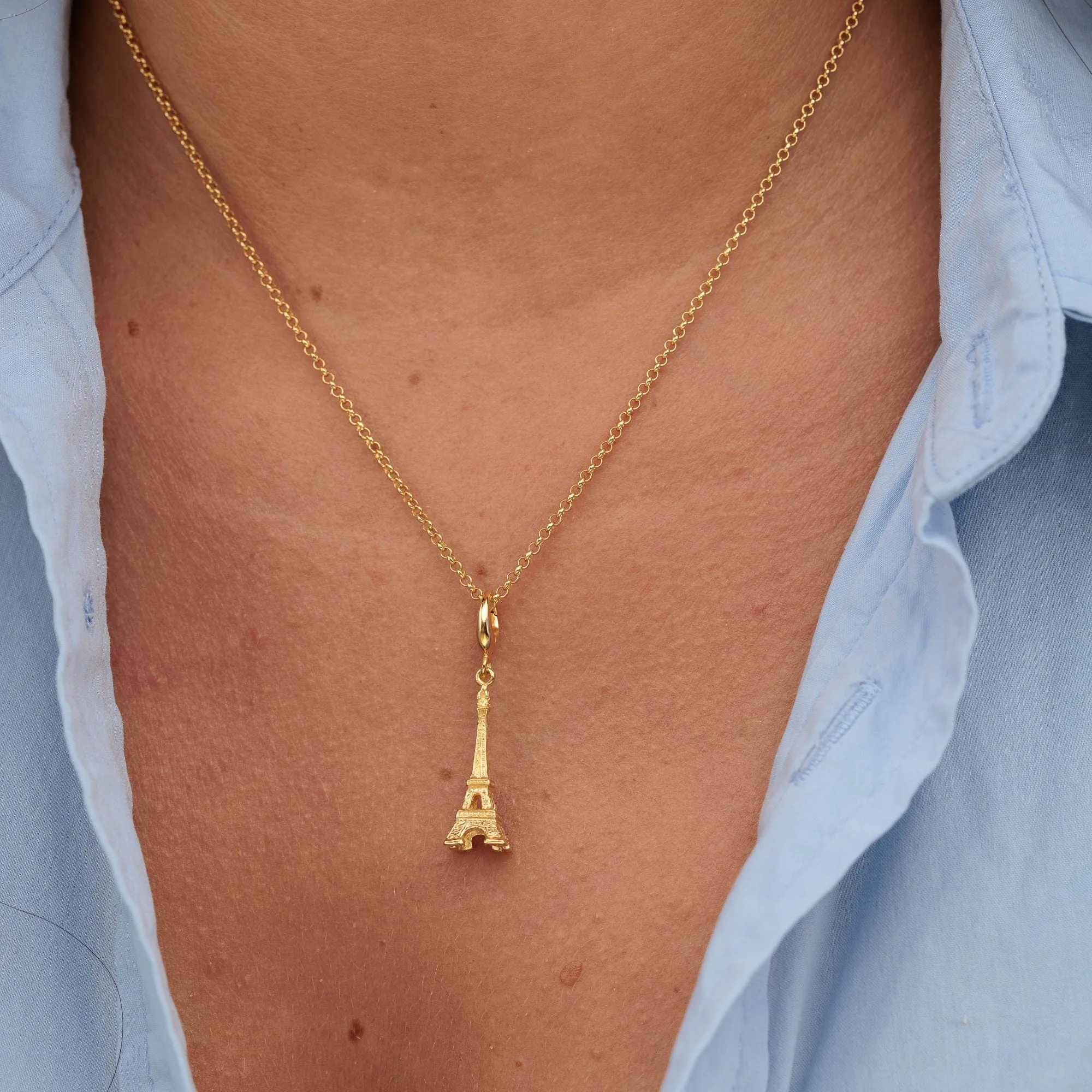 Gold Eiffel Tower Charm Necklace sold by Lily Charmed product image thumbnail 3
