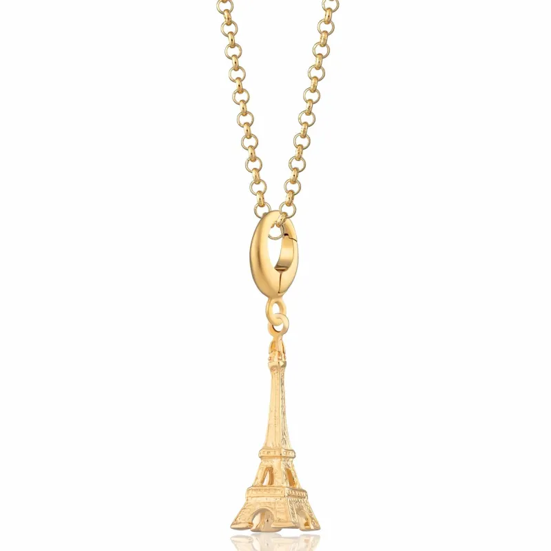 Gold Eiffel Tower Charm Necklace made by Lily Charmed