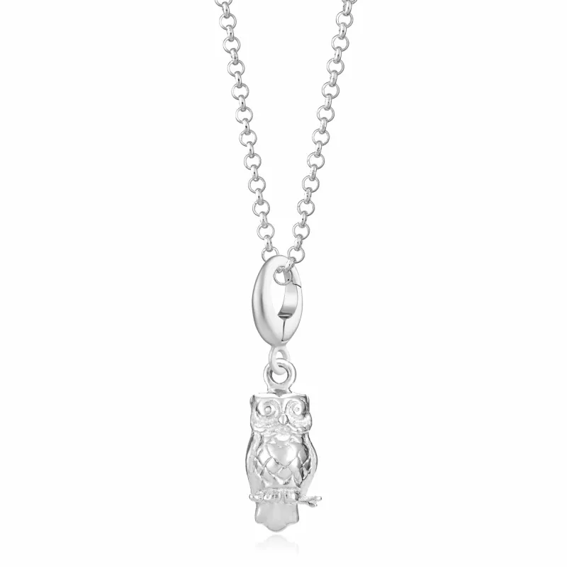 Silver Owl Charm Necklace made by Lily Charmed