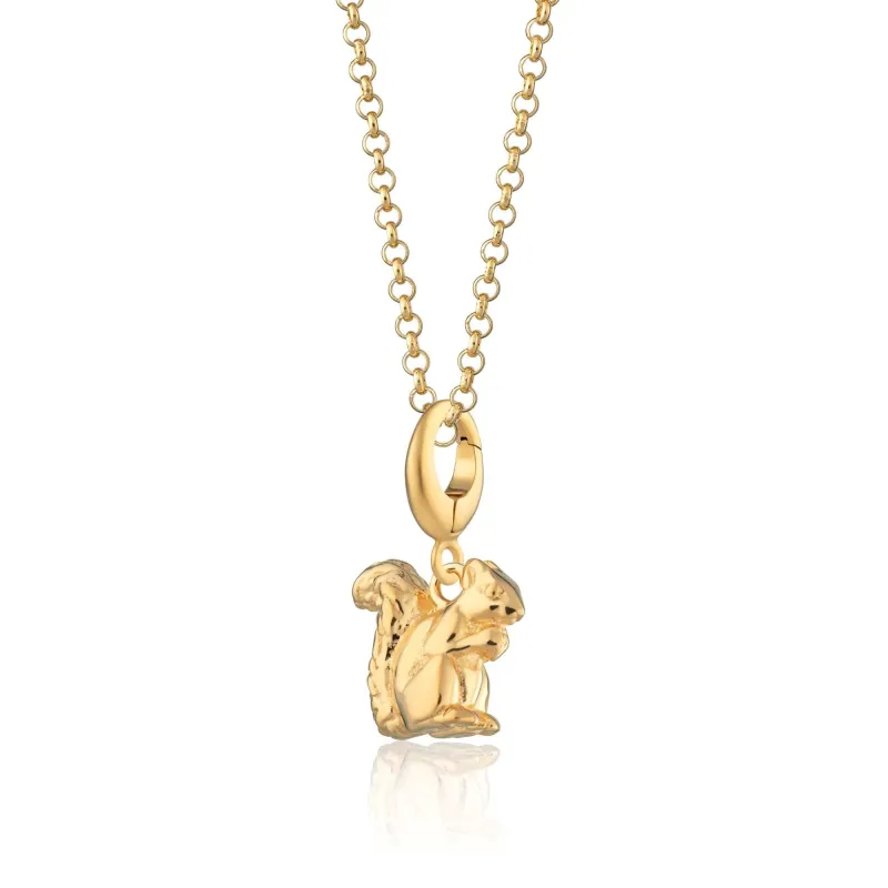 Gold Squirrel Charm Necklace made by Lily Charmed