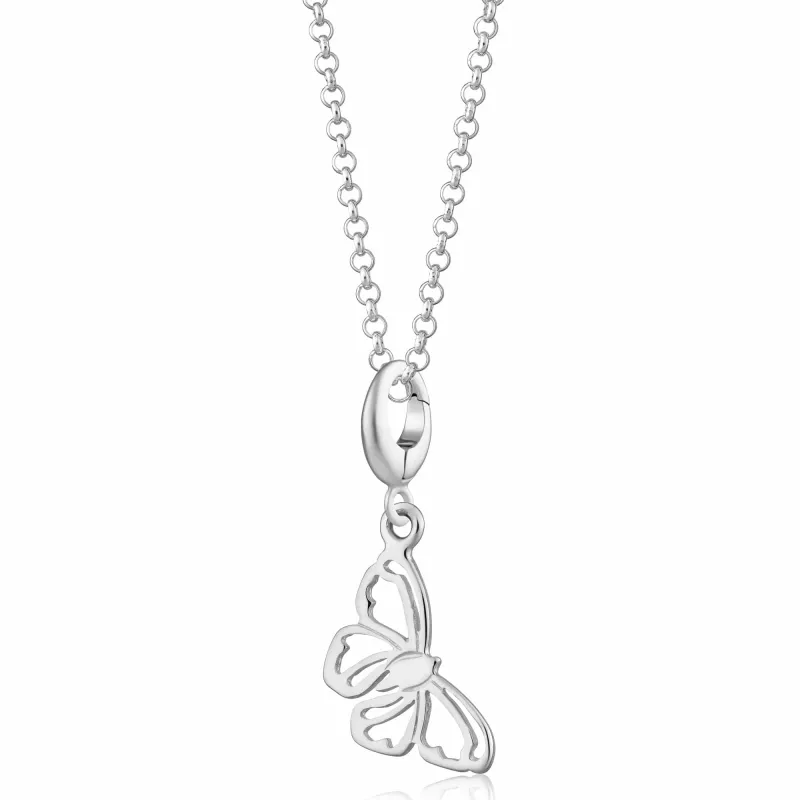 Silver Butterfly Charm Necklace made by Lily Charmed