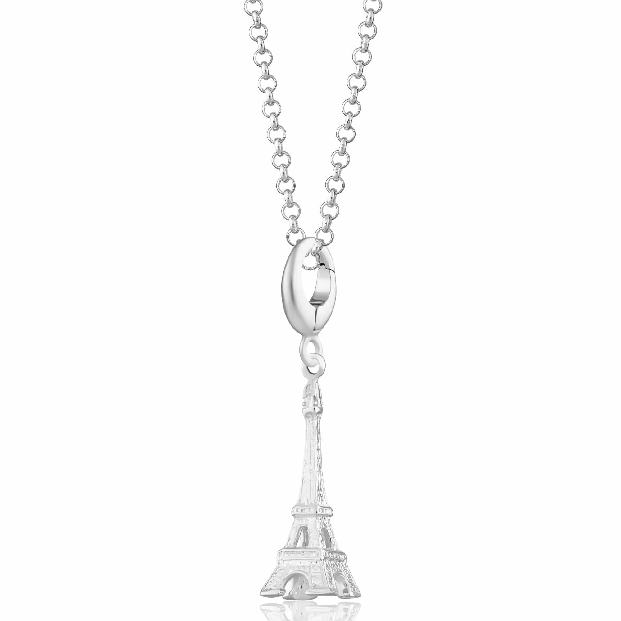 Silver Eiffel Tower Charm Necklace sold by Lily Charmed