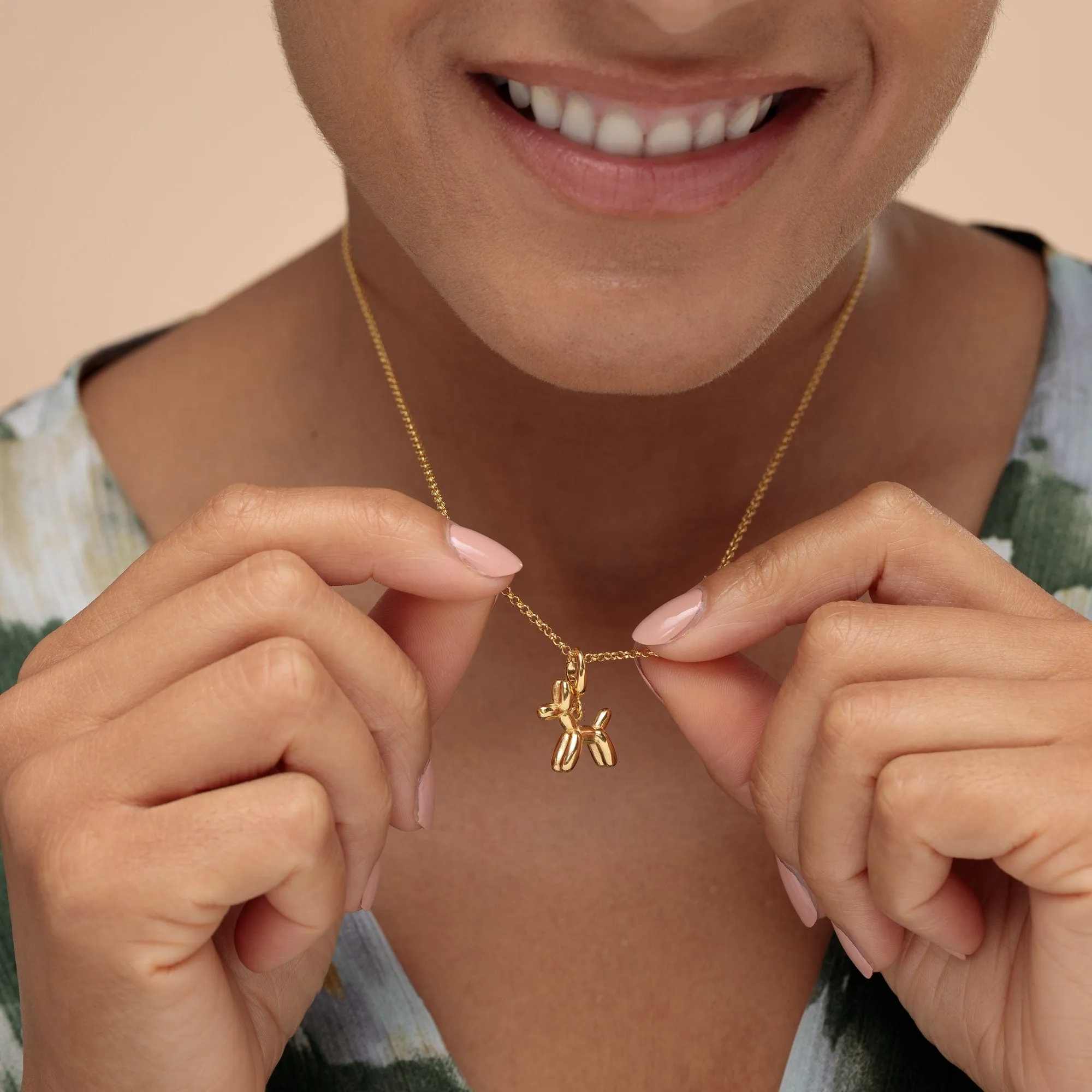 Gold Balloon Dog Charm Necklace sold by Lily Charmed product image thumbnail 4