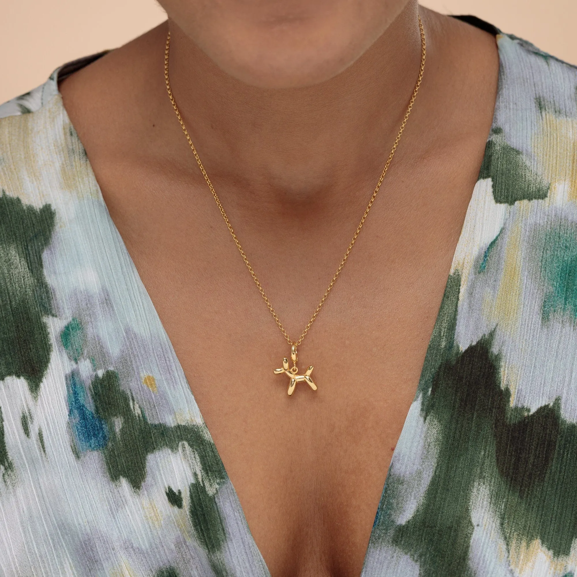 Gold Balloon Dog Charm Necklace sold by Lily Charmed product image thumbnail 3