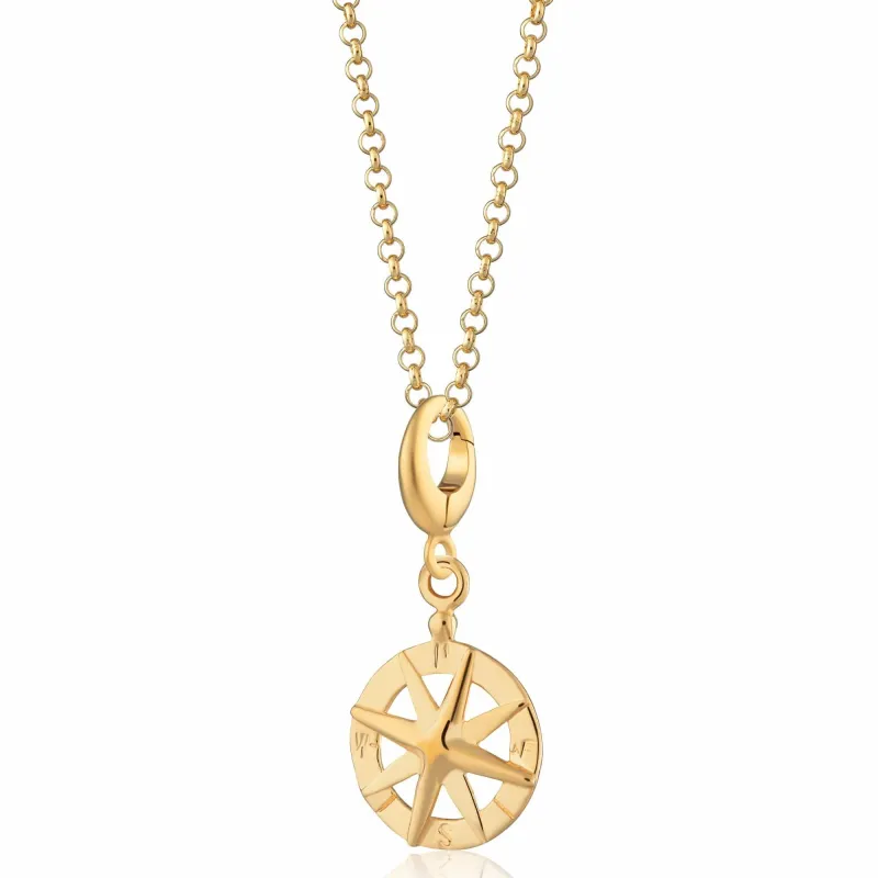 Gold Compass Charm Necklace made by Lily Charmed