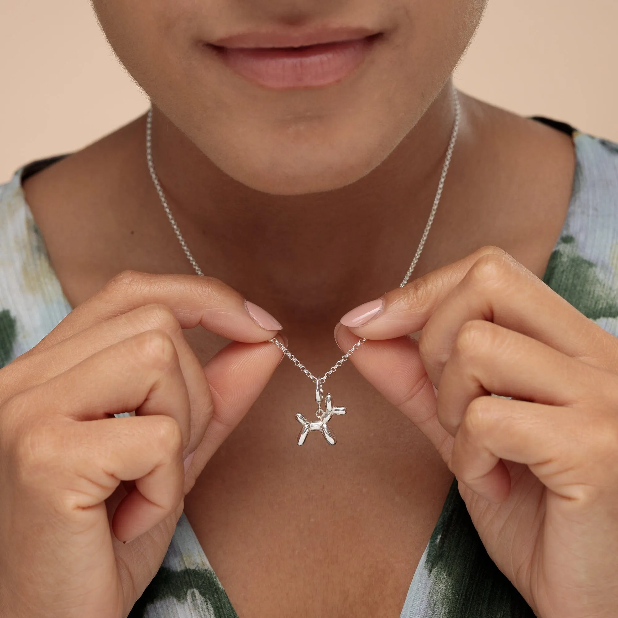 Silver Balloon Dog Charm Necklace sold by Lily Charmed product image thumbnail 3