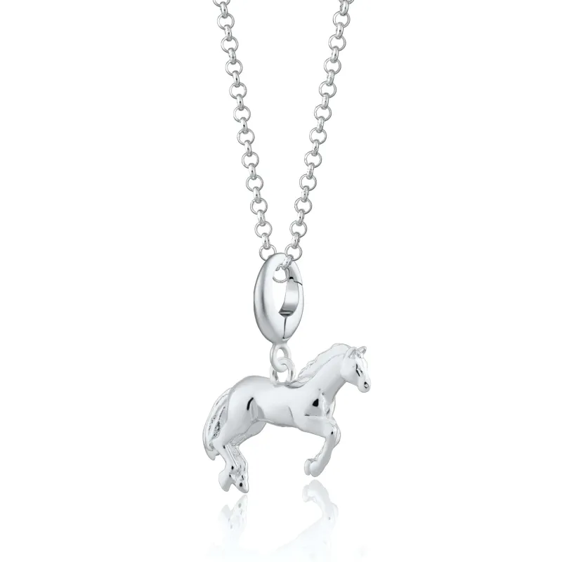 Silver Horse Charm Necklace made by Lily Charmed