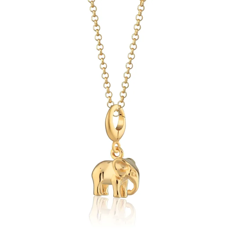 Gold Elephant Charm Necklace made by Lily Charmed