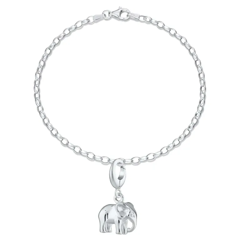 Silver Elephant Charm Bracelet made by Lily Charmed