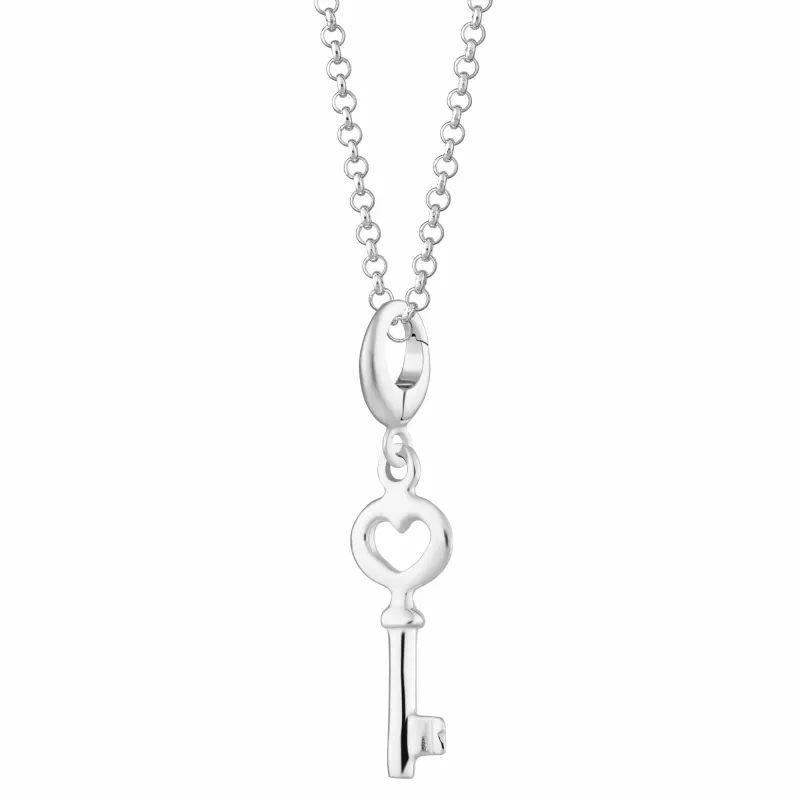 Silver Key Charm Necklace made by Lily Charmed