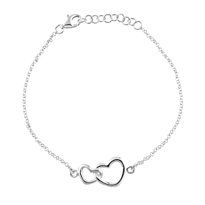 Silver Linked Hearts Bracelet made by Lily Charmed