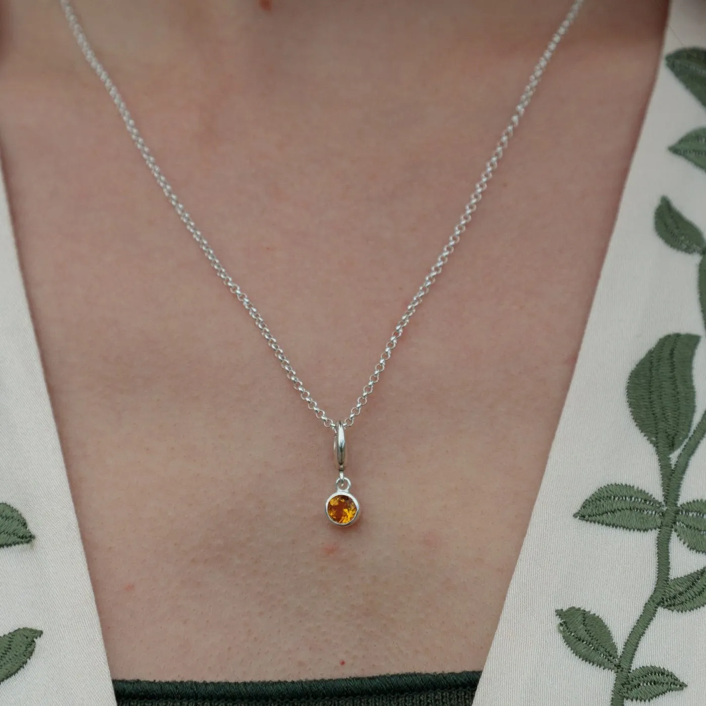 November Birthstone Charm Necklace (Citrine) sold by Lily Charmed product image thumbnail 2