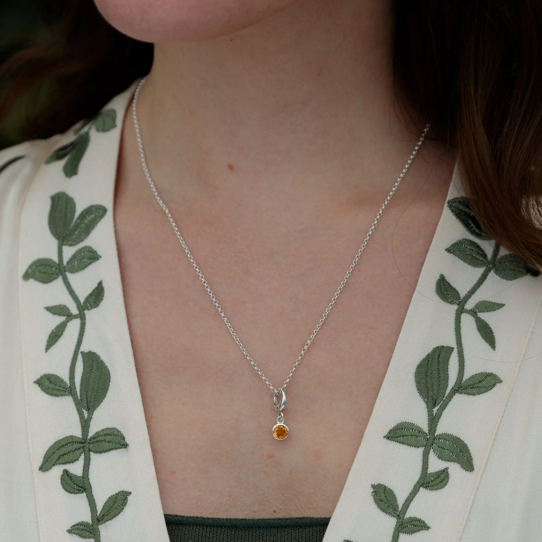 November Birthstone Charm Necklace (Citrine) sold by Lily Charmed product image thumbnail 3
