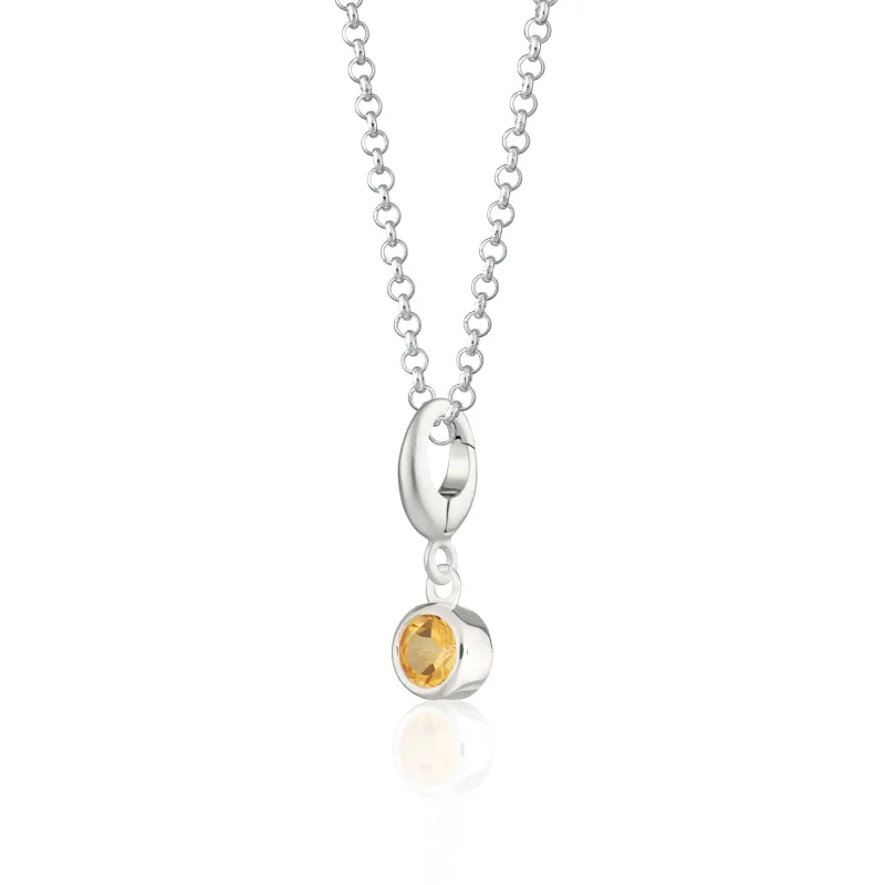 November Birthstone Charm Necklace (Citrine) made by Lily Charmed