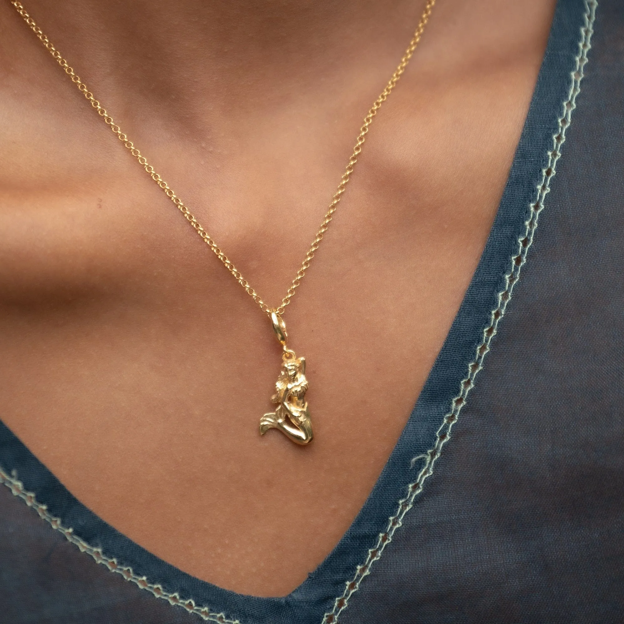 Gold Mermaid Charm Necklace sold by Lily Charmed product image thumbnail 2