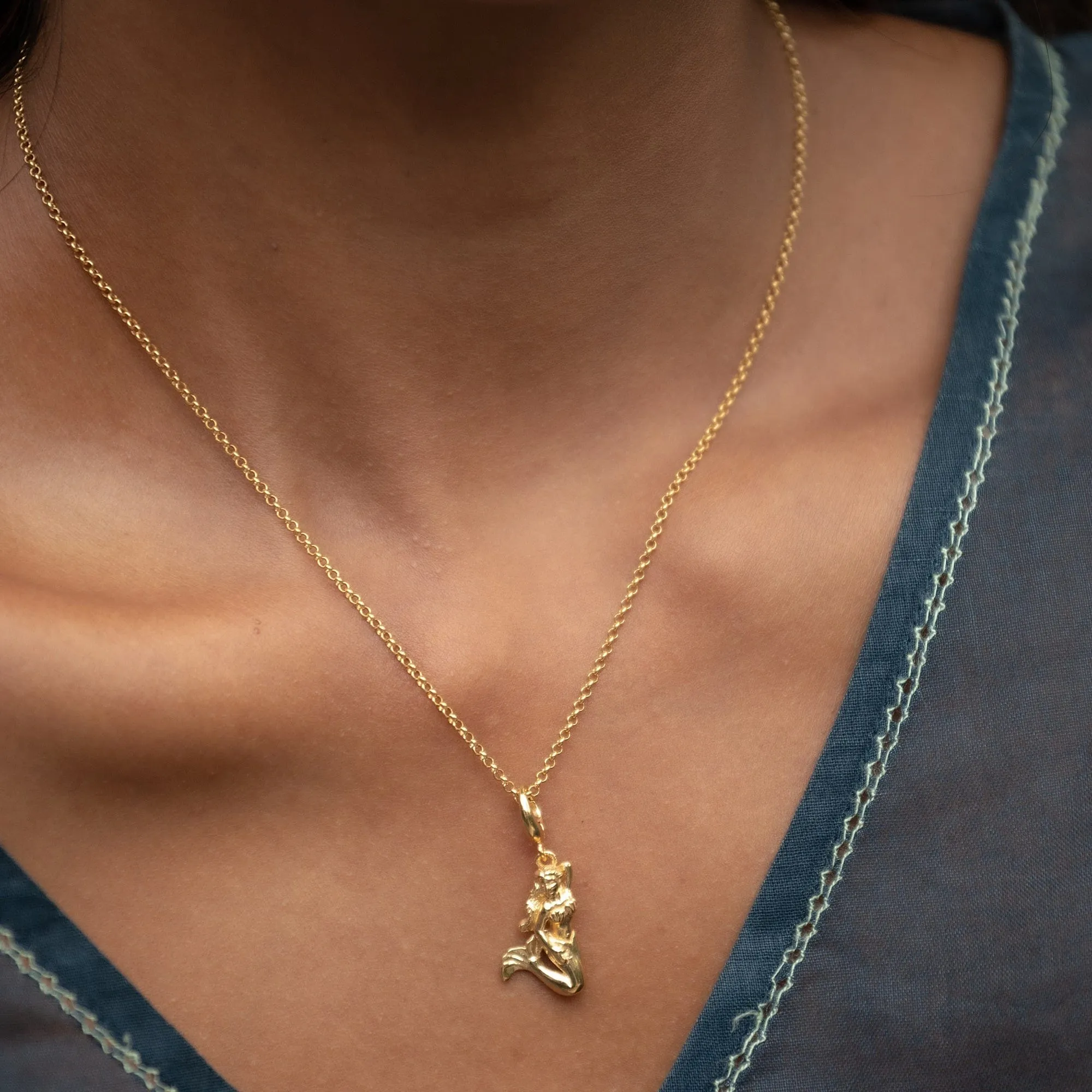 Gold Mermaid Charm Necklace sold by Lily Charmed product image thumbnail 3