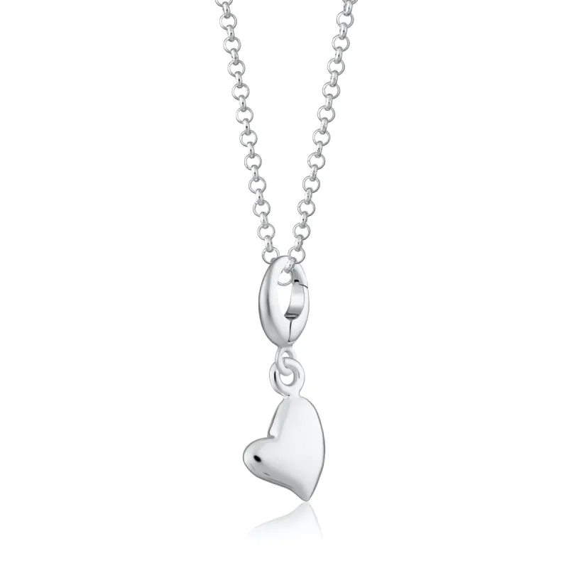 Silver Warm Heart Charm Necklace sold by Lily Charmed