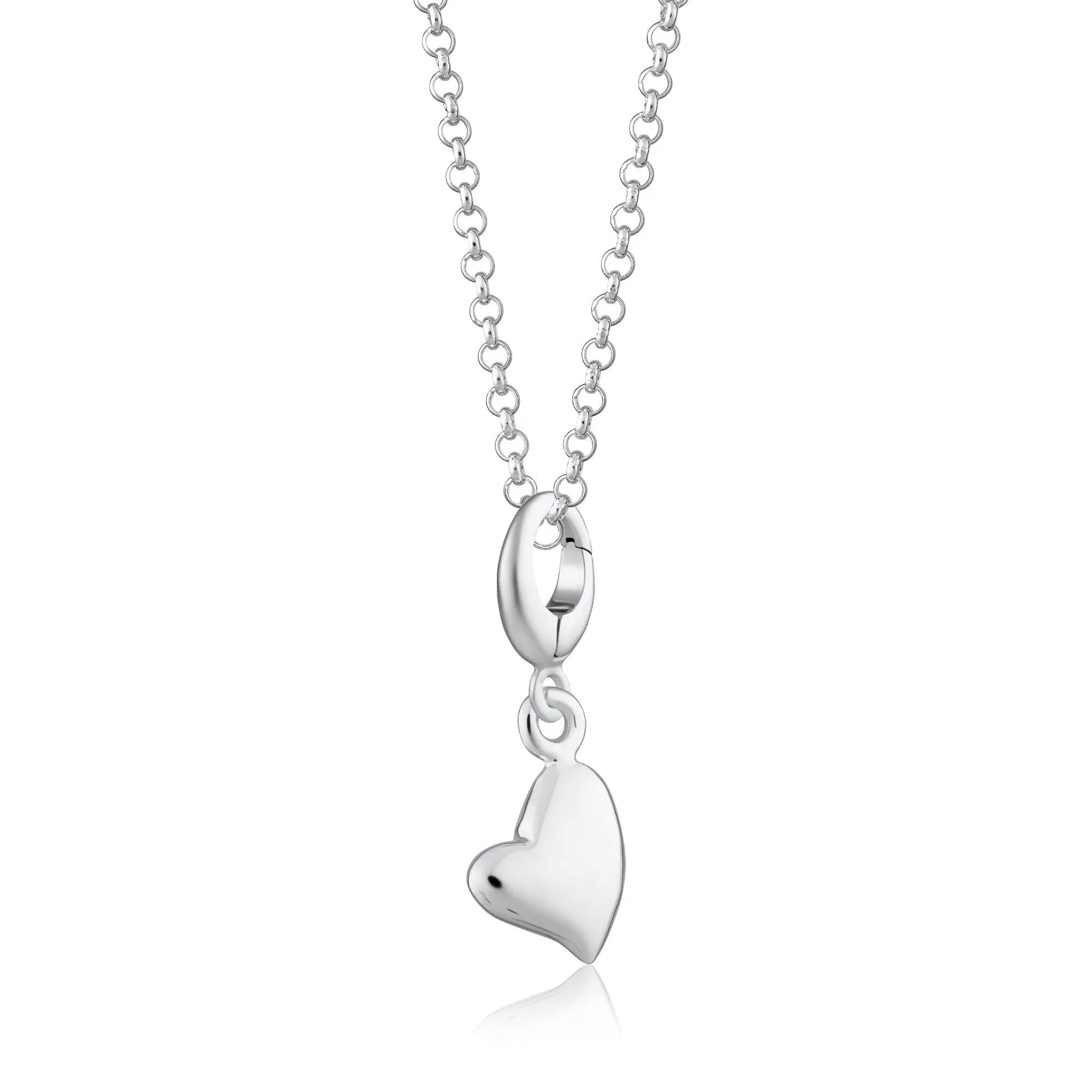 Silver Warm Heart Charm Necklace sold by Lily Charmed