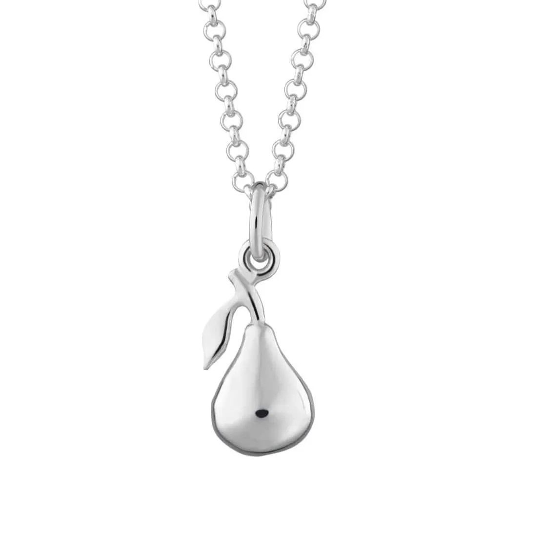 Silver Pear Charm Necklace sold by Lily Charmed