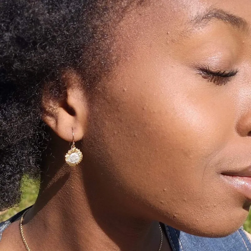 Sunflower Hook Earrings sold by Lily Charmed