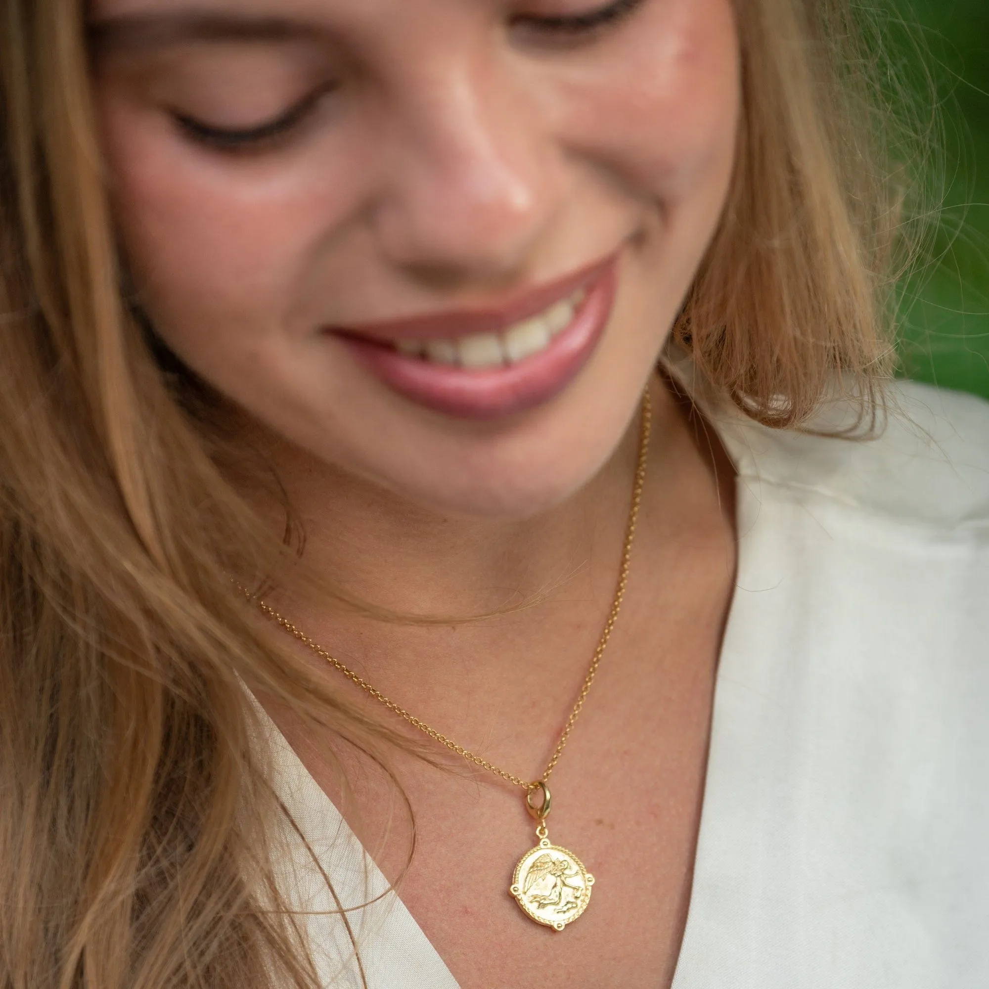 Gold Goddess of Communication Iris Charm Necklace sold by Lily Charmed product image thumbnail 3