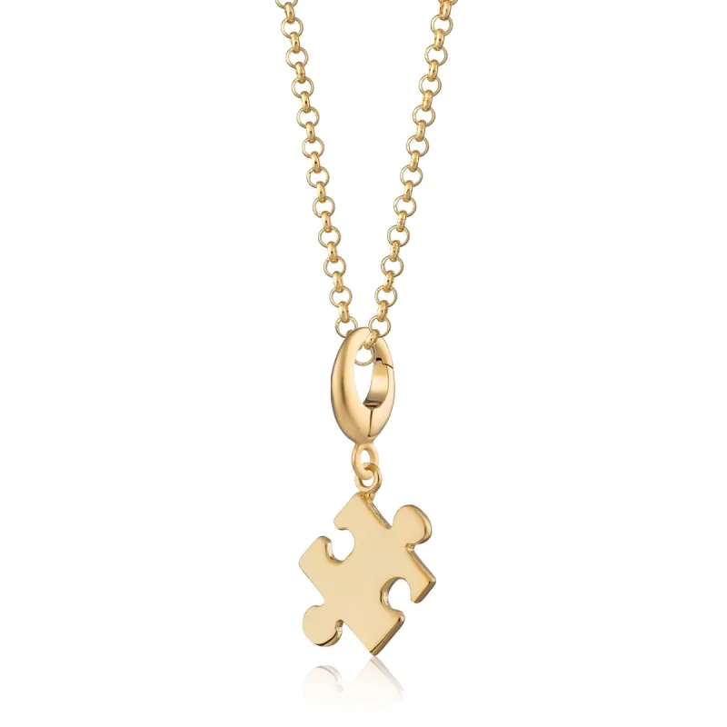 Gold Jigsaw Charm Necklace sold by Lily Charmed