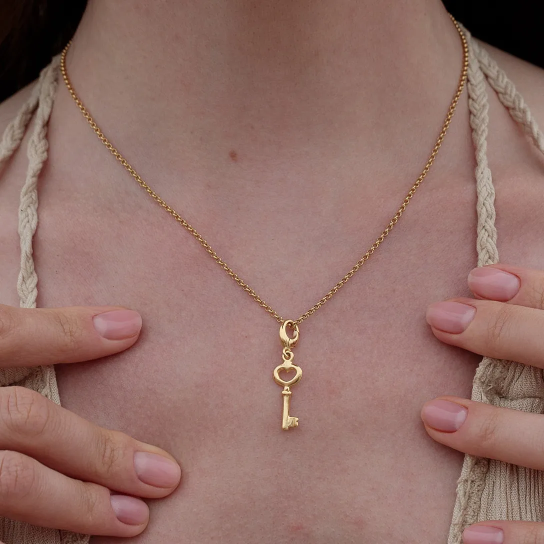 Gold Key Charm Necklace sold by Lily Charmed product image thumbnail 2