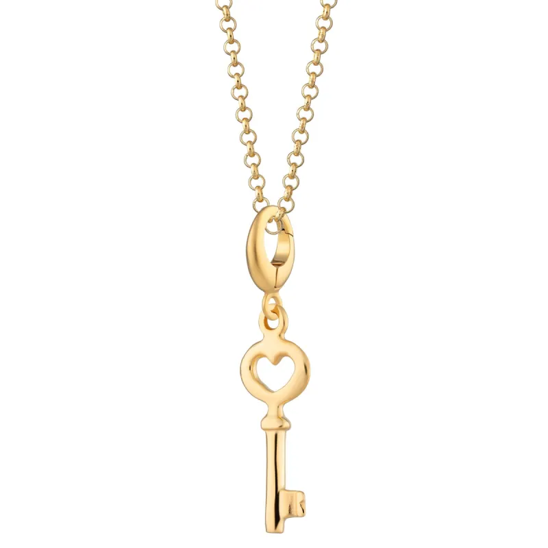 Gold Plated Key Necklace sold by Lily Charmed