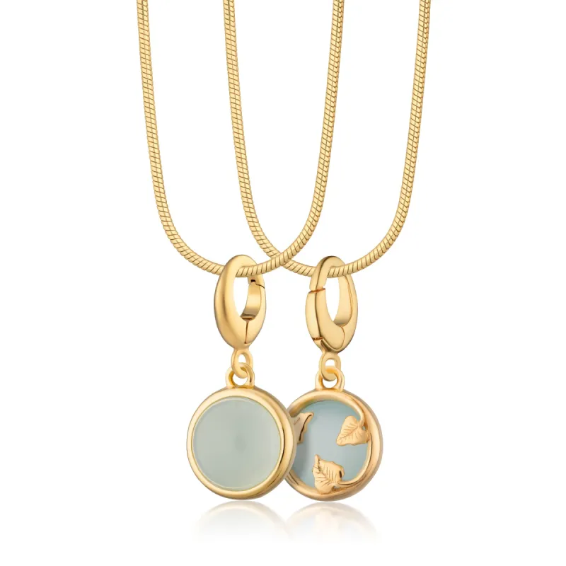 Gold Plated Blue Agate Healing Stone Necklace (Confidence) sold by Lily Charmed
