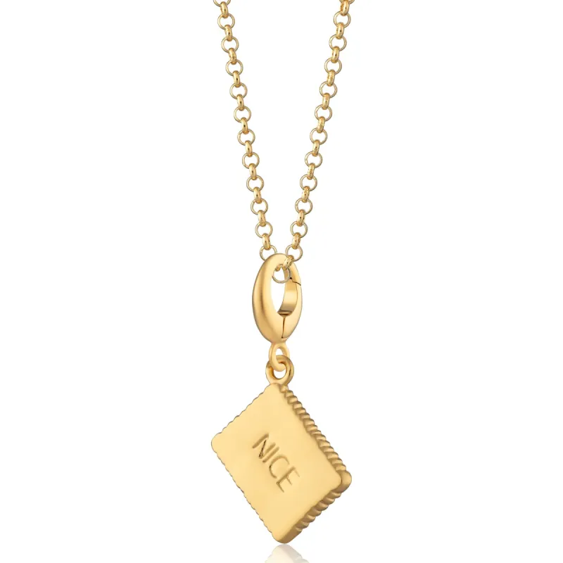 Gold Nice Biscuit Charm Necklace sold by Lily Charmed