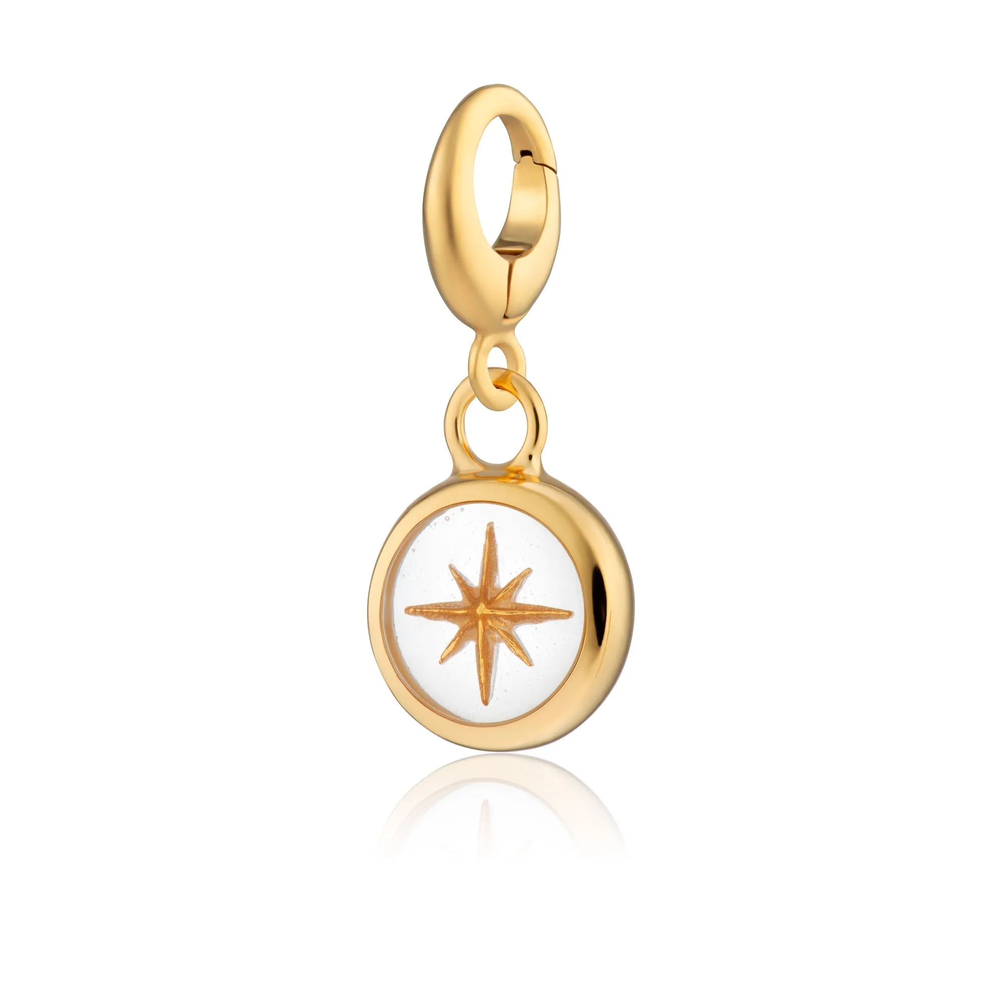 Gold Plated White Star Resin Capture Charm sold by Lily Charmed