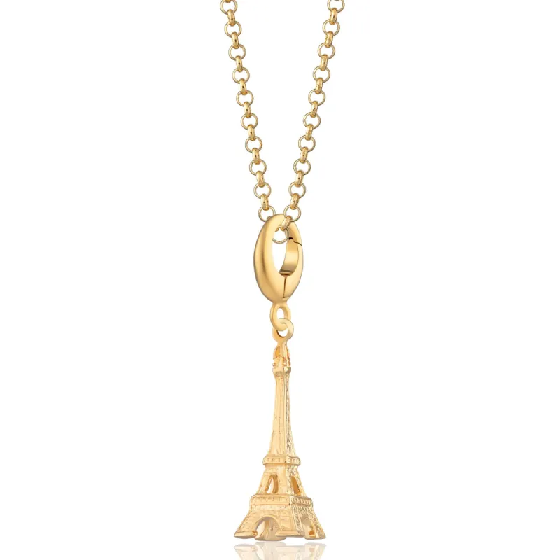 Gold Eiffel Tower Charm Necklace sold by Lily Charmed