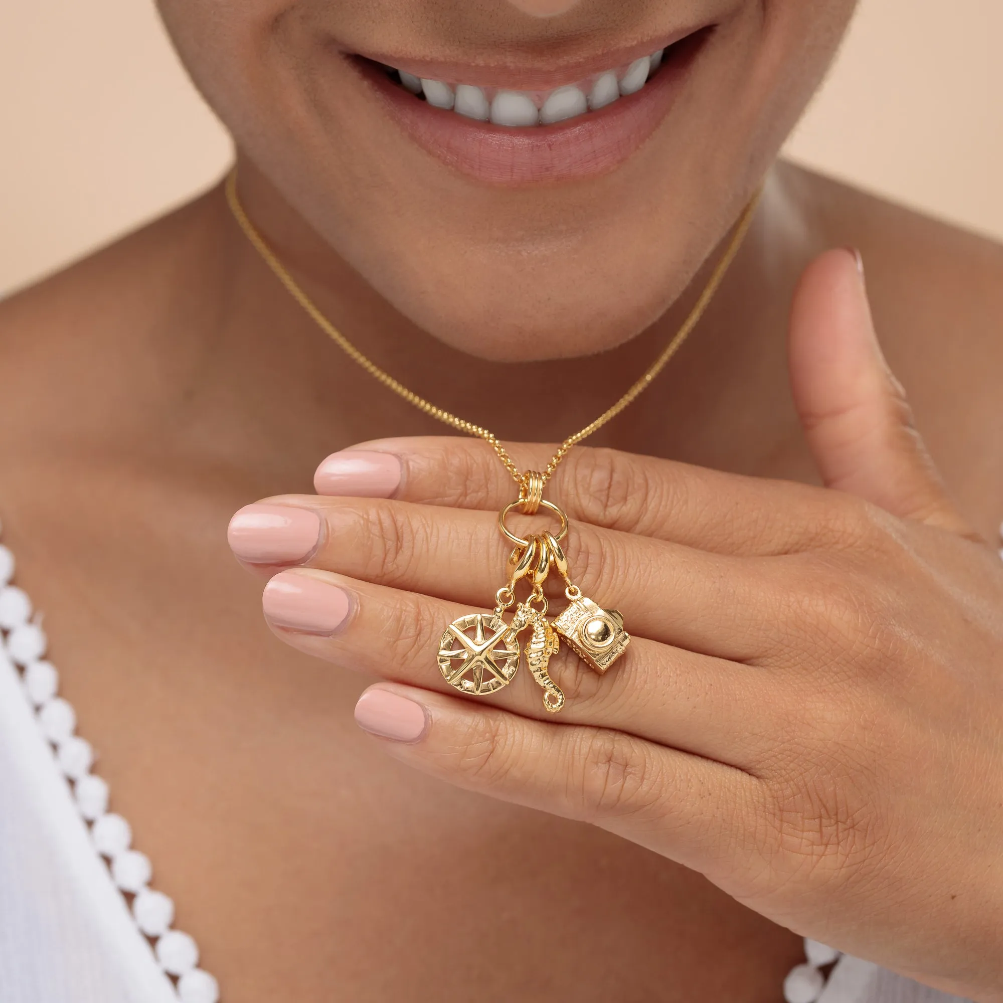 Gold Plated Compass Charm sold by Lily Charmed product image thumbnail 2